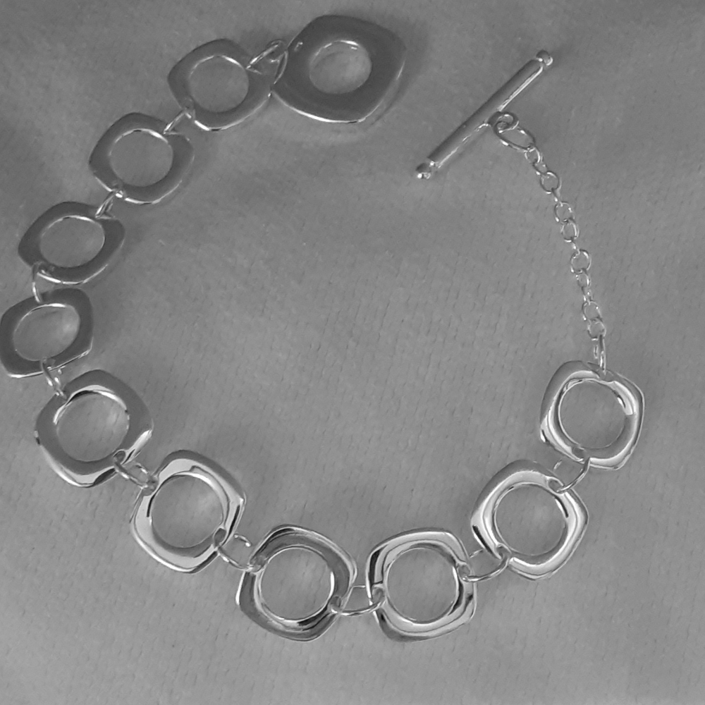Sterling silver plate retro geometric bracelet